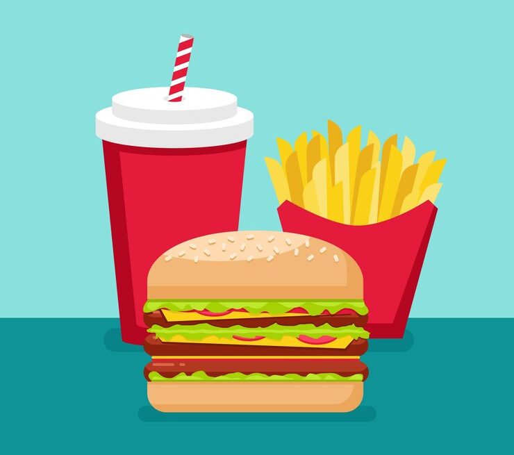 burger-chips-drink-background_23-2147623949 Продажи McDonald’s упали во всем мире впервые за более чем три года