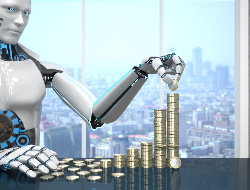 Robot Euro Coins Growth Chart Мировые банки могут сократить до 200 тысяч рабочих мест из-за ИИ