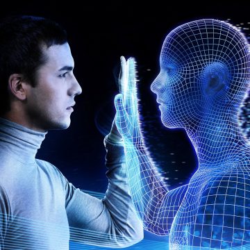 Man looking at a computer generated mirror image Потребители требуют человеческого контроля над ИИ в условиях его быстрого распространения