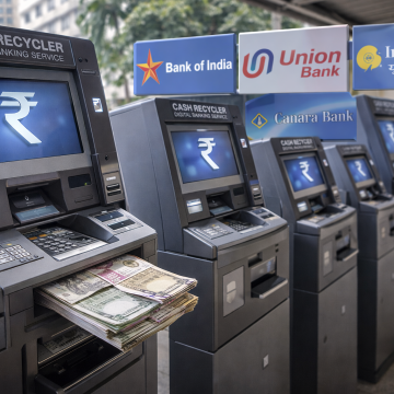 Банки Индии установят более 17 тысяч новых банкоматов с функцией повторного оборота наличных
