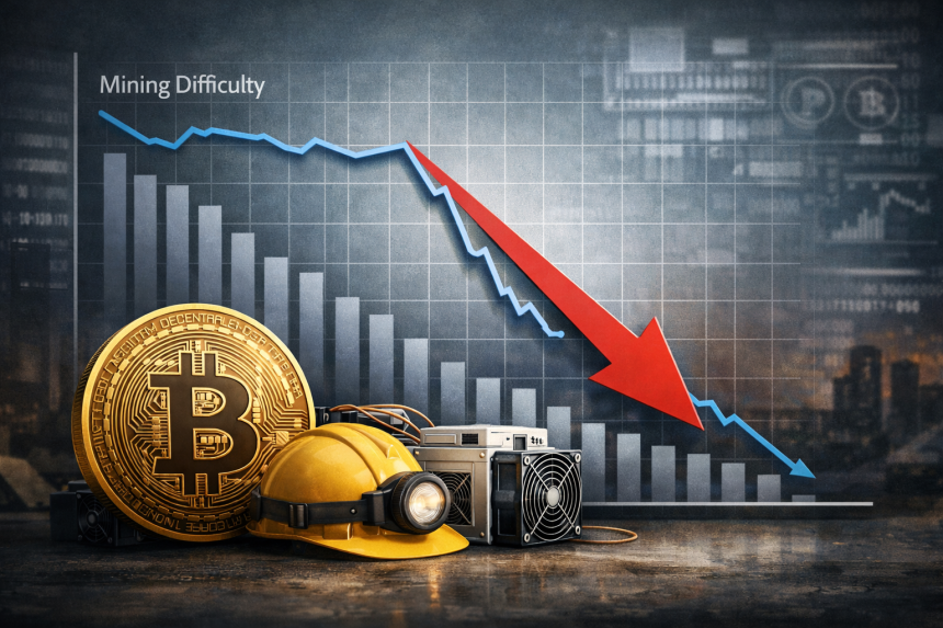 Сложность добычи биткоина обвалилась на 11% на фоне падения доходности