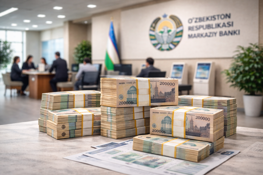60ce2f8b-b181-4a71-a862-ef2b46fa526d Объем банковского кредитования в Узбекистане превысил 604 трлн. сумов к началу 2026 года