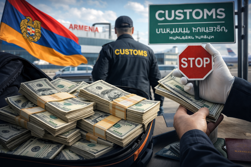 В Армении за два месяца через границу перевезли наличные на $69 млн