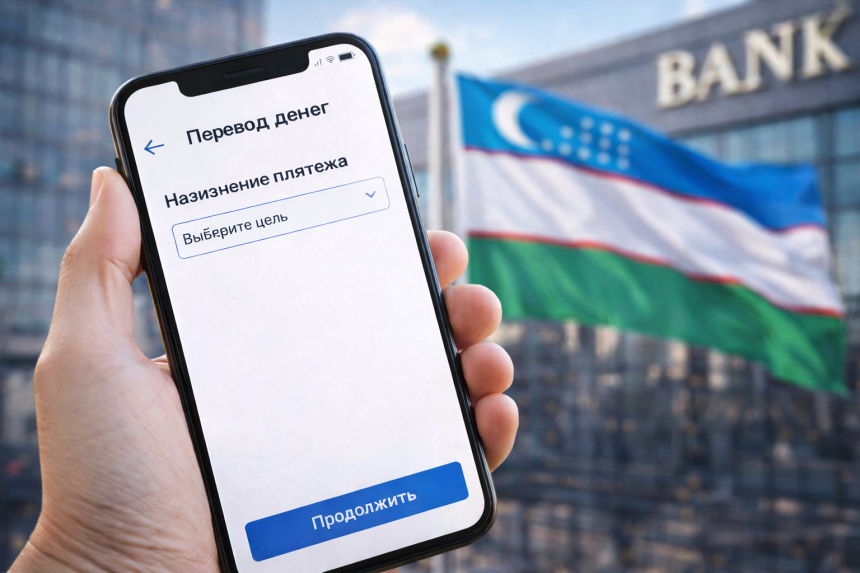 В Узбекистане обязали указывать цель перевода при P2P-операциях
