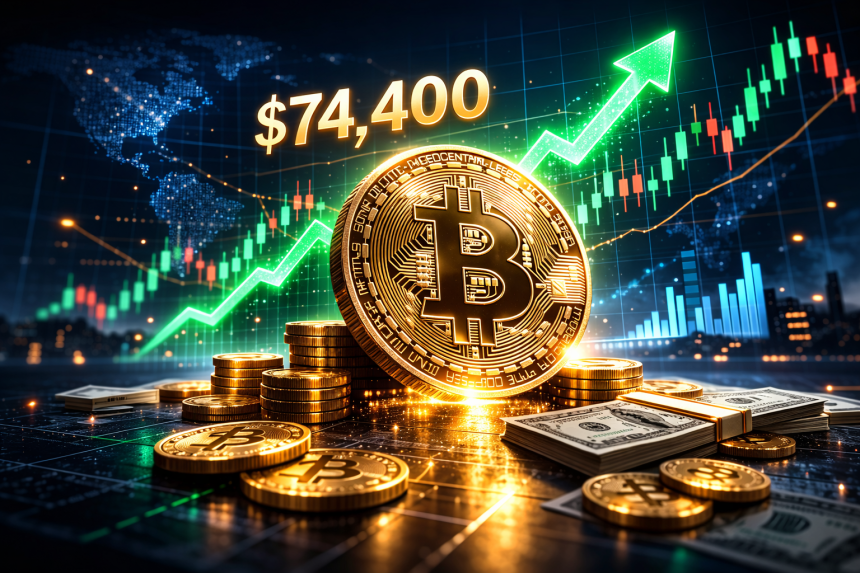 edcb521d-7f8a-4f48-a238-144ff7f0b857 Биткоин превысил $74 тыс. и показал лучший недельный рост с конца 2024 года