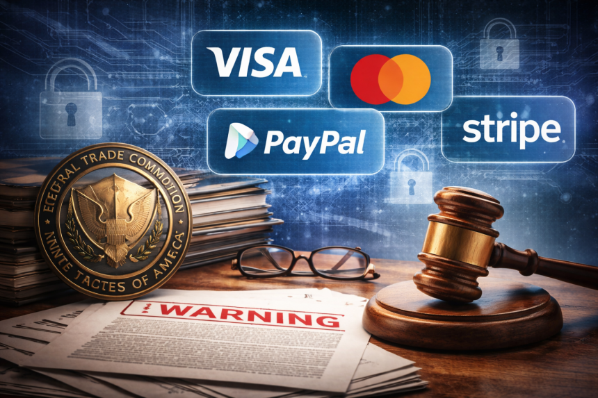 0af00533-c6c1-4434-b087-c45eb61f46e0 FTC предупредила Visa, Mastercard, PayPal и Stripe из-за ограничений доступа к счетам
