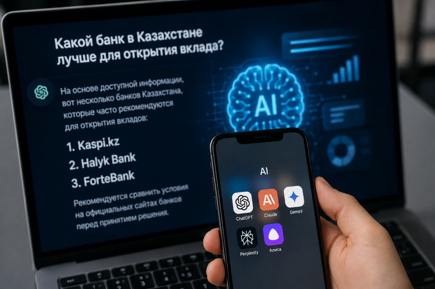 Почти половина банков Казахстана оказалась малозаметной для нейросетей