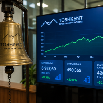 Объем торгов на фондовой бирже «Тошкент» достиг 6,94 трлн сумов в первом полугодии