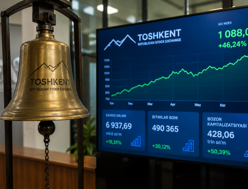 cf977ee7-1c41-4fdb-bc6a-97bf38a69897 Объем торгов на фондовой бирже «Тошкент» достиг 6,94 трлн сумов в первом полугодии