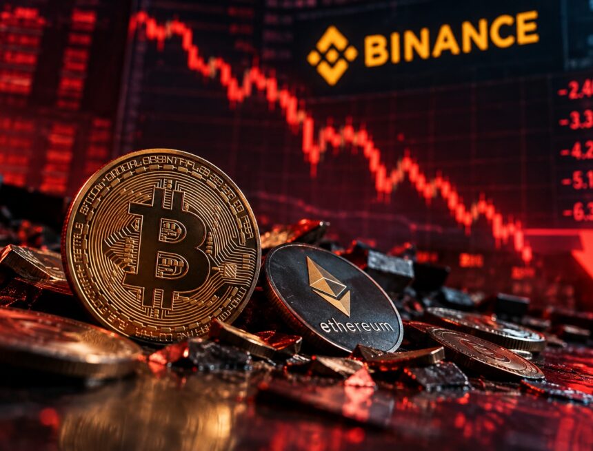 Крипторынок обвалился после взлома Binance: ликвидации превысили $1,5 млрд