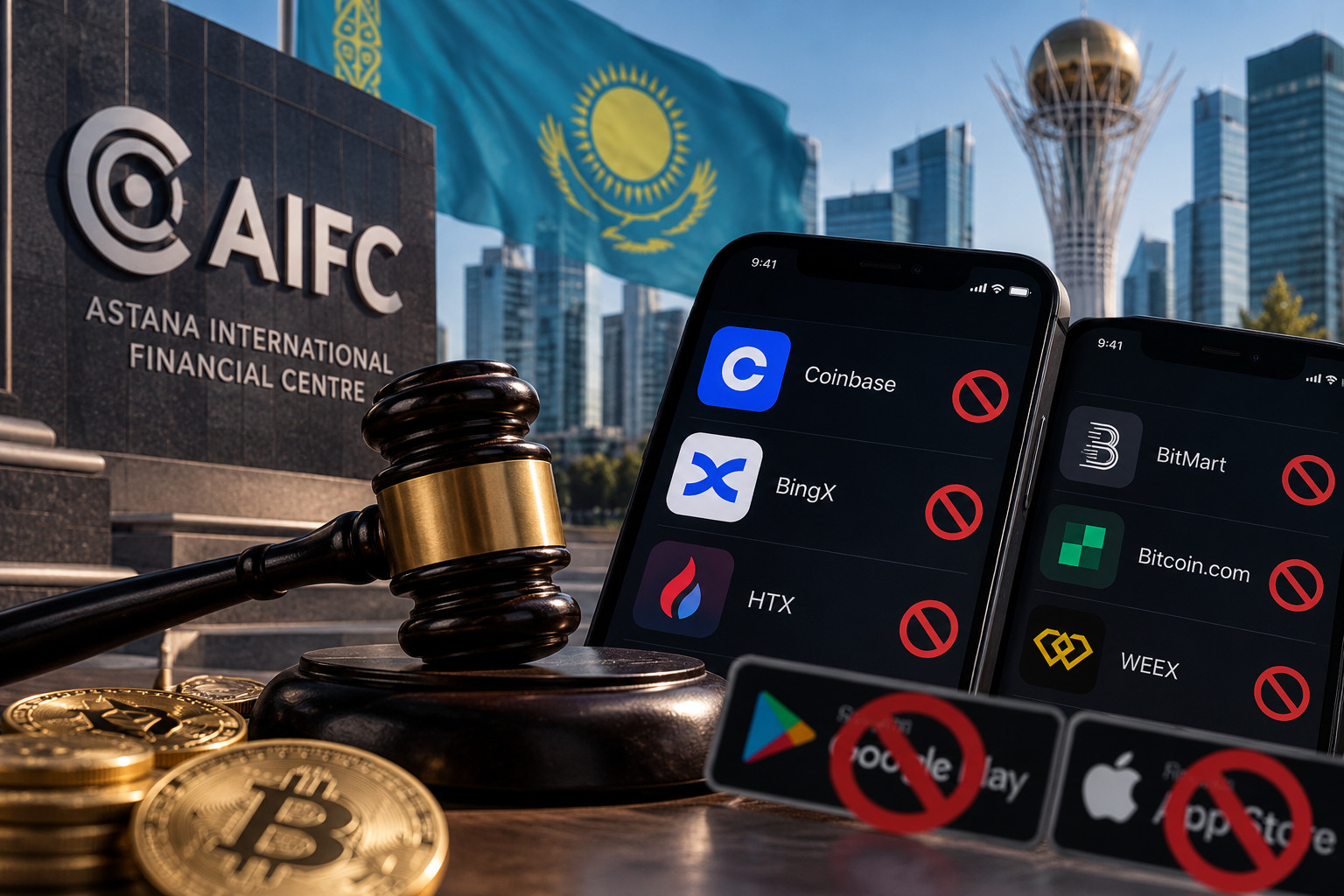Astana IFC Court bans six crypto platforms from operating without a licence in Kazakhstan, with app store restrictions to follow